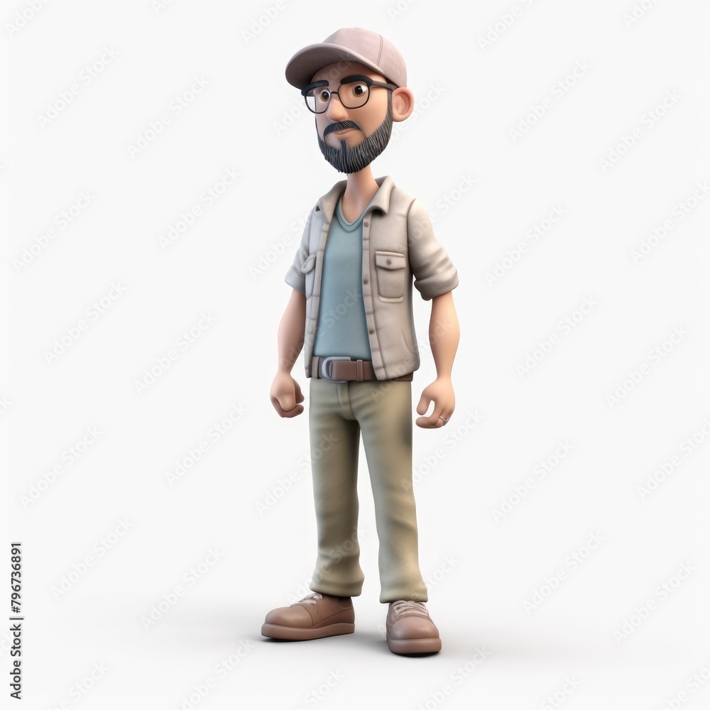 A image 3D character in Notion style, with a vibrant personality and casual attire, standing on a white background, AI Generative A image 3D character in Notion style, with a vibrant personality and casual attire, standing on a white background, AI Generative
