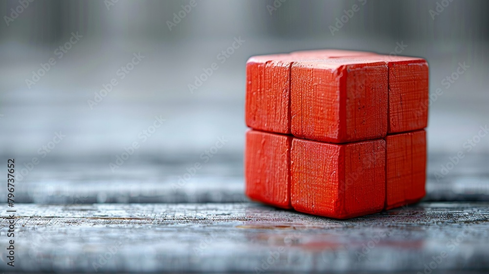 Red and white cube blocks Red and white cube blocks