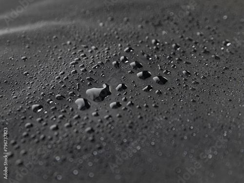 water drops on paper Tyvek. waterproof material.