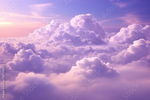 Fluffy clouds outdoors nature purple. #796739655