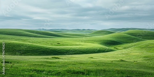 b'Vast green rolling hills under a cloudy sky' © duyina1990