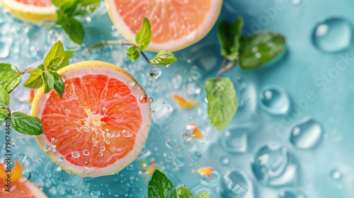Grapefruit and Mint Splashed with Water