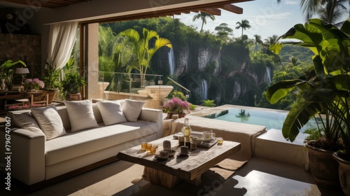b'Modern luxury villa with infinity pool and stunning waterfall views' © duyina1990