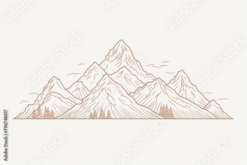 simple mountain range outline photo