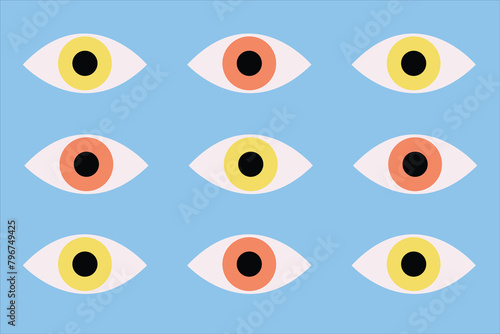 eyes pattern flat vector