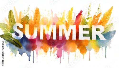 Beautiful banner with lettering summer