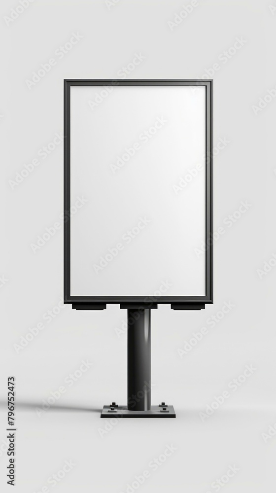 b'Blank advertising billboard mockup isolated on white background 3d rendering' b'Blank advertising billboard mockup isolated on white background 3d rendering'