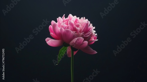Fototapeta Naklejka Na Ścianę i Meble -  Elegant pink peony on dark background