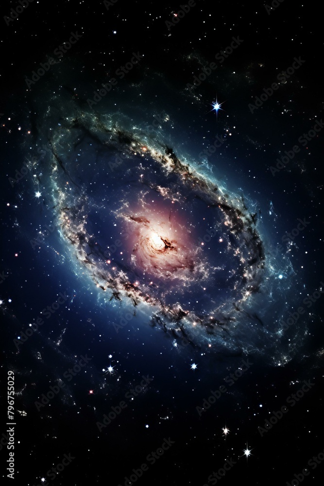 b'Amazing spiral galaxy with stars in the outer space'