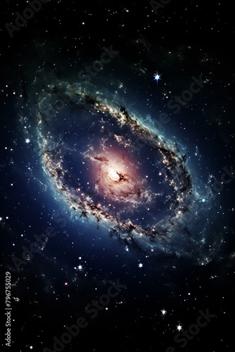 b'Amazing spiral galaxy with stars in the outer space'