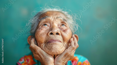 old woman with Regret: Eyes cloud, shoulders sag, haunted by what could've been.