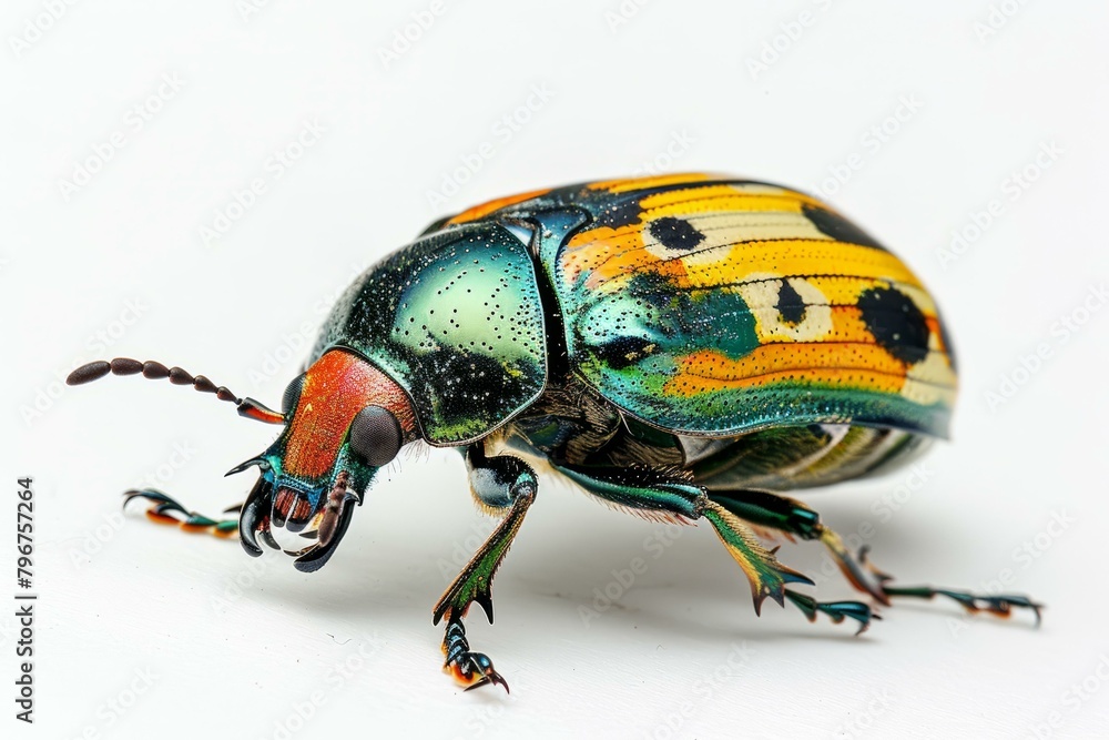 Naklejka premium b'A brightly colored beetle with a yellow spotted back'