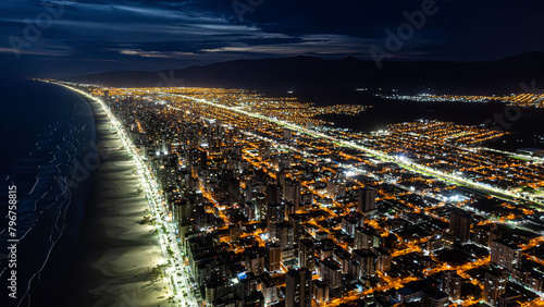 PRAIA GRANDE - EARLY EVENING - WATERFRONT AND LIGHTED CITY