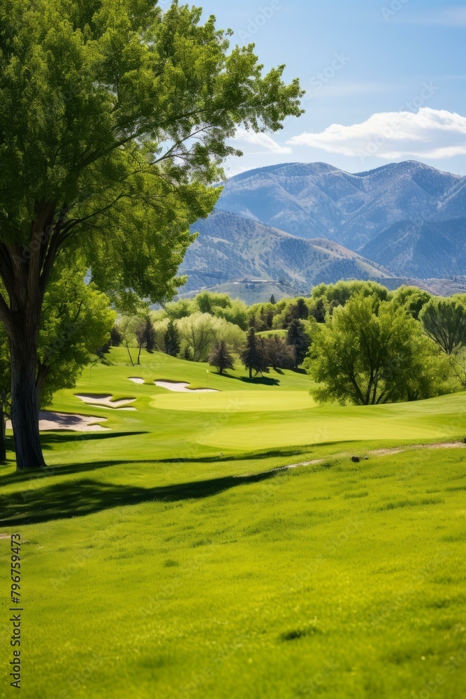 b'Fairway with Large Tree and Mountain Views' b'Fairway with Large Tree and Mountain Views'