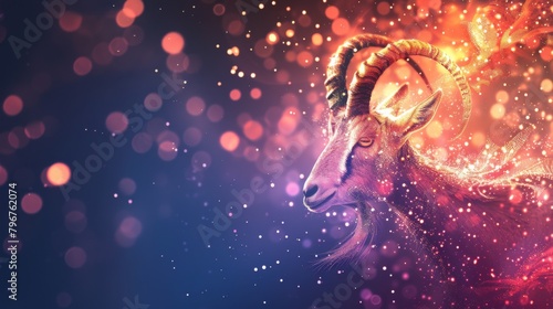 Goat image background for Eid al Adha muslim celebration day photo