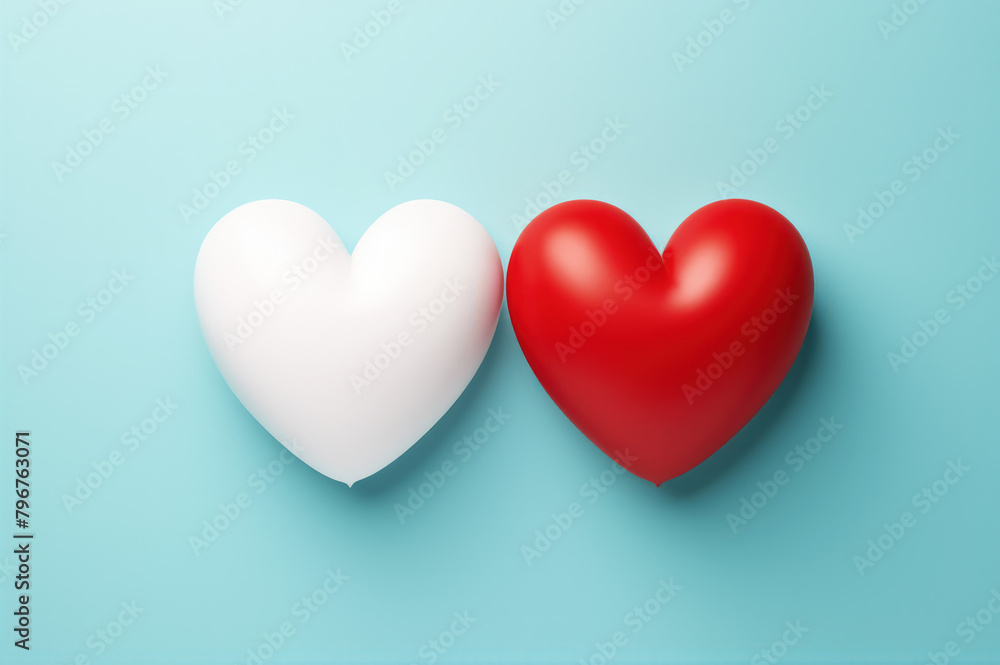 Two little hearts, a symbol of couple for Valentine's Day greeting card and love celebrations Two little hearts, a symbol of couple for Valentine's Day greeting card and love celebrations