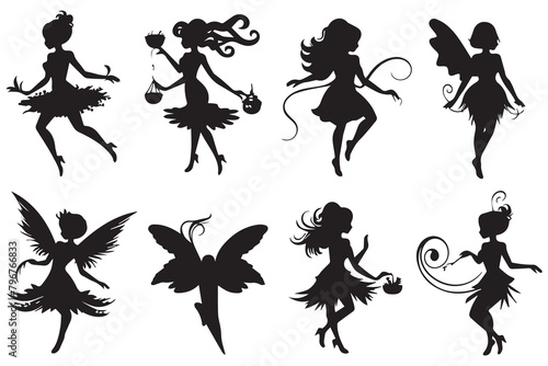 Fairy Silhouette vector illustration bundile