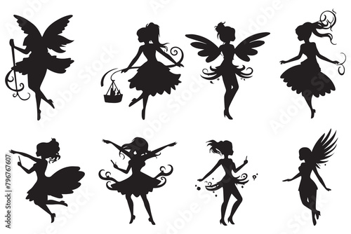 Fairy Silhouette vector illustration bundile