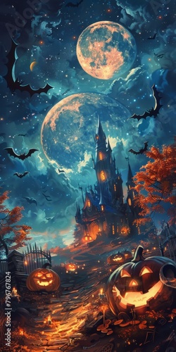 b'The Haunted Castle on Halloween Night'