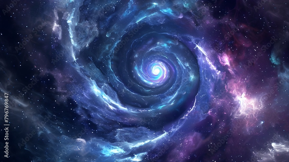 Mesmerizing Swirls of a Cosmic Vortex in Deep Blues and Purples Mesmerizing Swirls of a Cosmic Vortex in Deep Blues and Purples