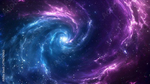 Swirling Cosmic Vortex: A Hypnotic 3D Render of Deep Space's Allure