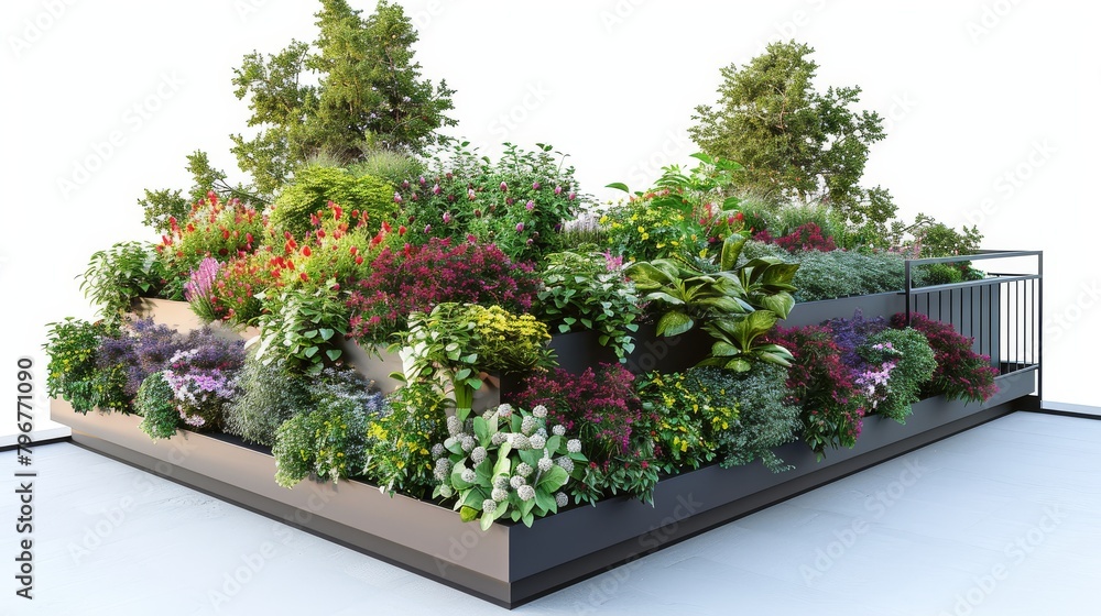 A garden with a variety of plants and flowers A garden with a variety of plants and flowers