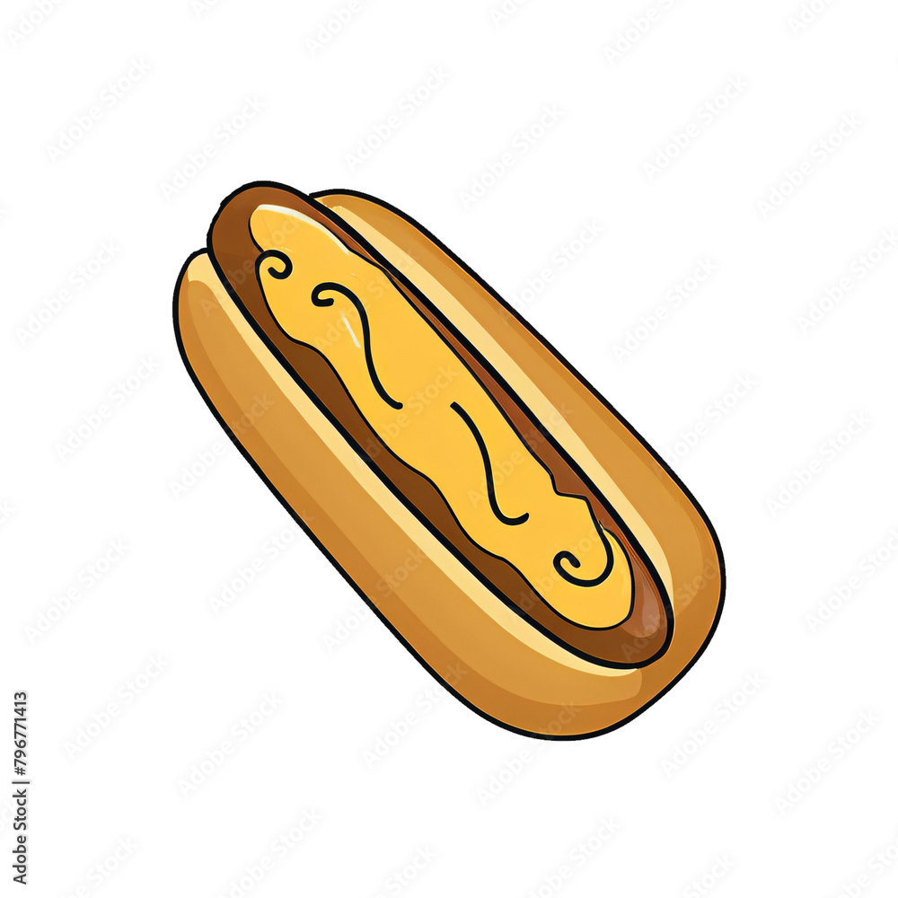 Hot Dog Hand Drawn Cartoon Style Illustration Hot Dog Hand Drawn Cartoon Style Illustration