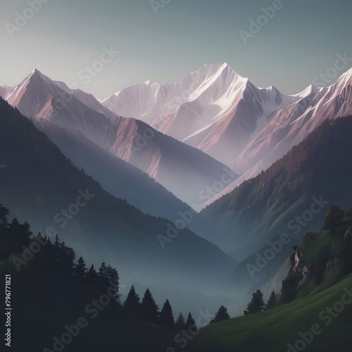 Big mountains with trees. Nature background images. Serene mountains images.