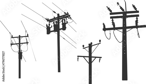 Electric pole silhouette, Utility pole silhouette, Electric pole svg, Power lines pole silhouette, Power pole silhouette photo