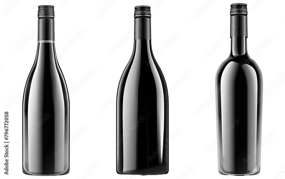 Collection of Wine Bottles isolated on white or transparent background Collection of Wine Bottles isolated on white or transparent background