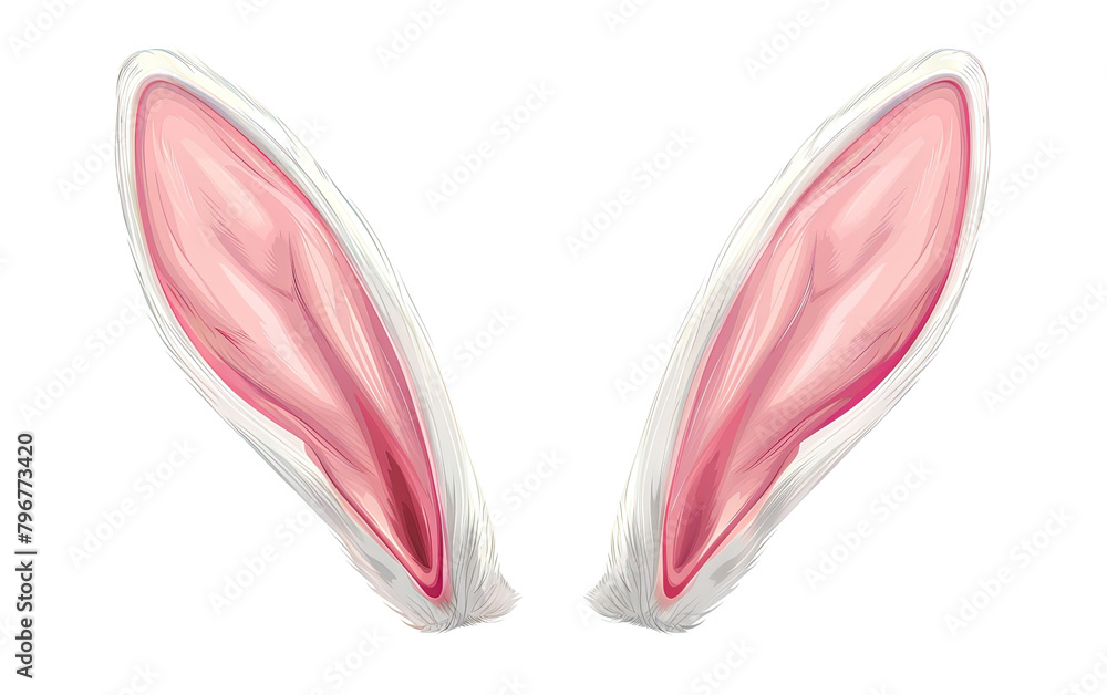 Fototapeta premium Bunny ears for template isolated on white or transparent background
