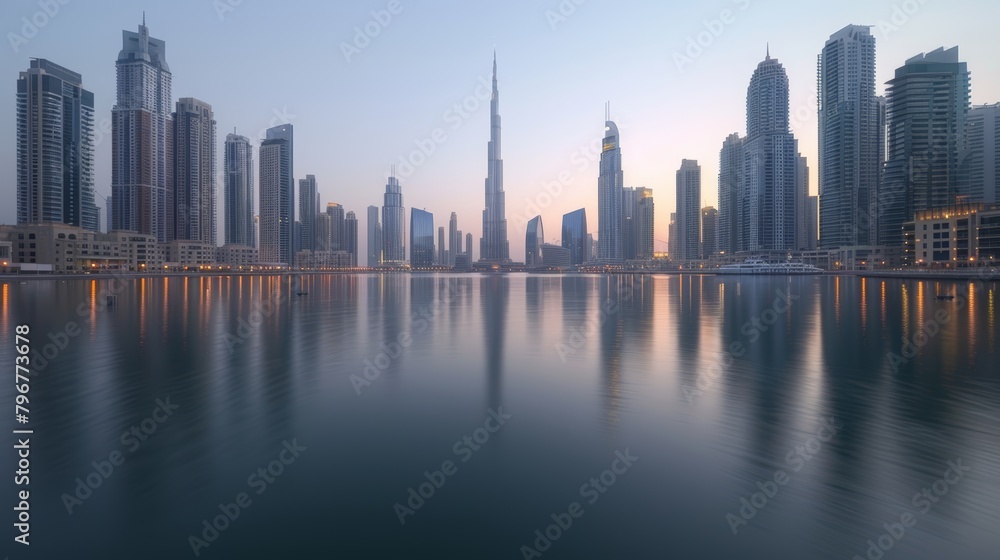 Tranquil urban oasis city lake amidst towering skyscrapers, a serene escape from bustling city life Tranquil urban oasis city lake amidst towering skyscrapers, a serene escape from bustling city life