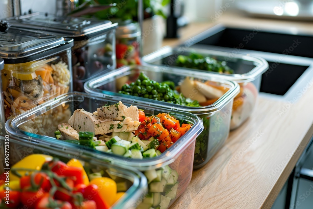 Streamline your weekly meals with stylish food delivery icons and weight management strategies, incorporating smart planning for meal prep and food reheating.