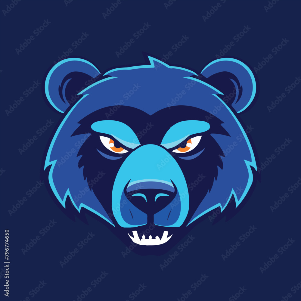 Angry bear head mascot vector illustration with isolated background Angry bear head mascot vector illustration with isolated background