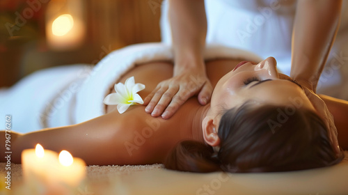 woman getting massage treatment