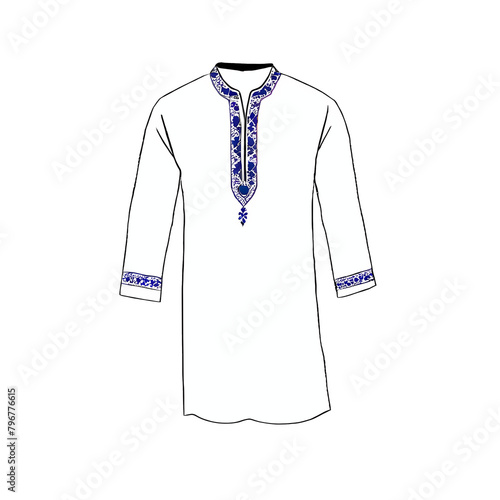 Kameez Kurta Hand Drawn Cartoon Style Illustration