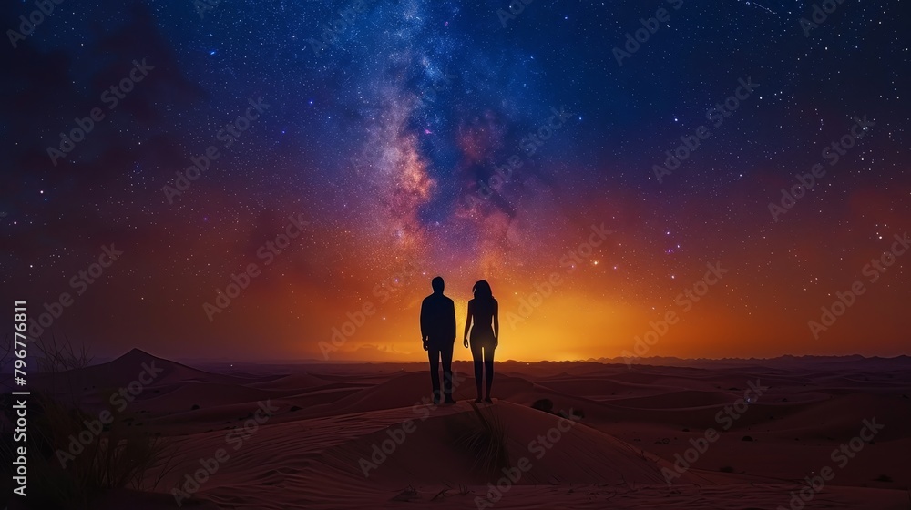 The milky way viewed from a desert