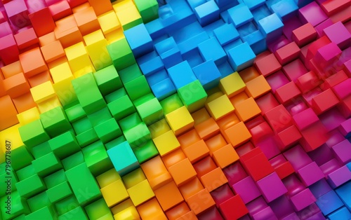 Colorful Array of Plastic Bricks