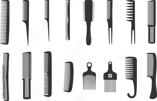 Comb silhouette, Comb svg, Barber comb silhouettes, Comb clipart, Barber comb svg, Hair brush silhouette, Hair comb silhouette