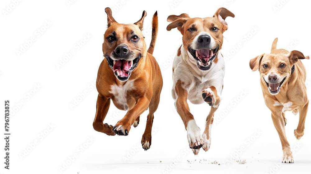 running happy dogs background banner with copy space 