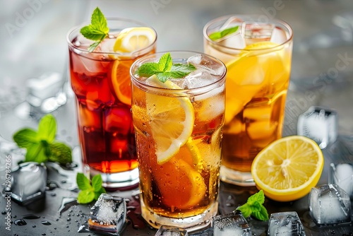 Various flavors of iced tea