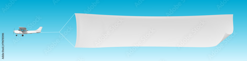 Airplane Show Advertising Banner Isolated On White Airplane Show Advertising Banner Isolated On White