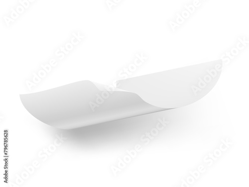 Clear White Paper Sheet Flying Isolated On White Background. EPS10 Vector