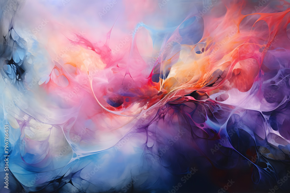 Cosmic Crescendo Convergence, abstract landscape art, painting background, wallpaper, generative ai