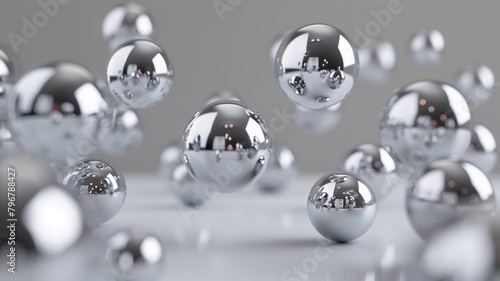 3d silver Metal ball background