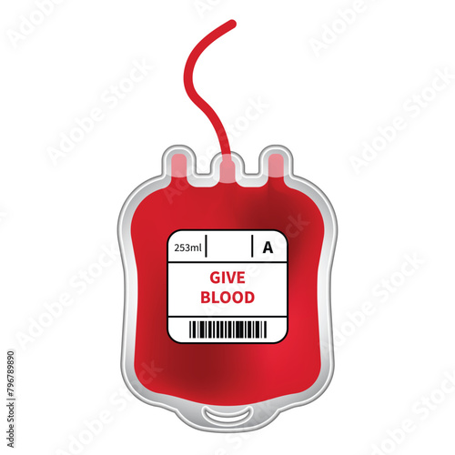 fill color style blood bag for your "world blood donor" designs 