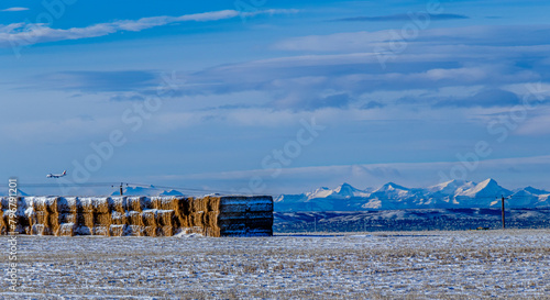Snowy farmers fields, Rocky View County Alberta Canada
