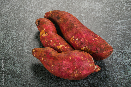 Raw red batat for cooking