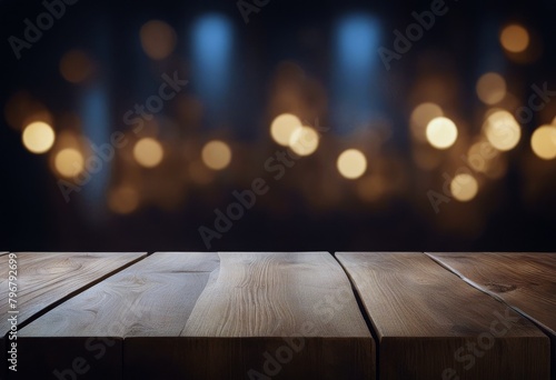 blurred background table dark Wooden photo