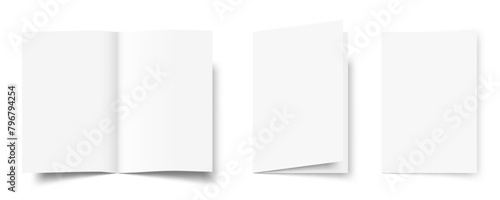 A4 Blank White Brochure Template. Open And Close